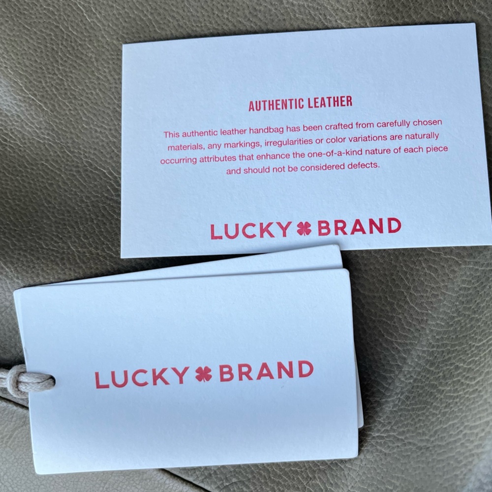 Lucky Brand Large Leather Tote Bag w Matching Wristlet - Picture 5 of 7